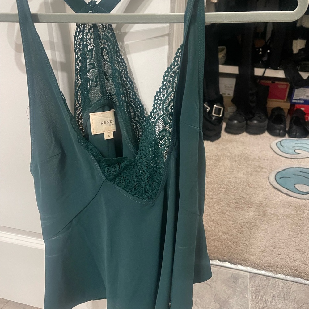 Reset Teal Lace Detail Camisole